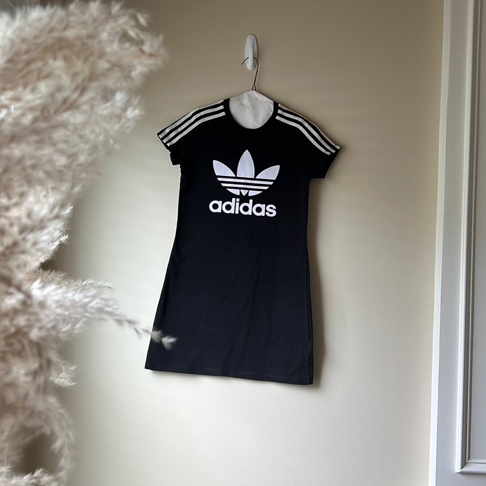 Adidas black and white shirt dress.